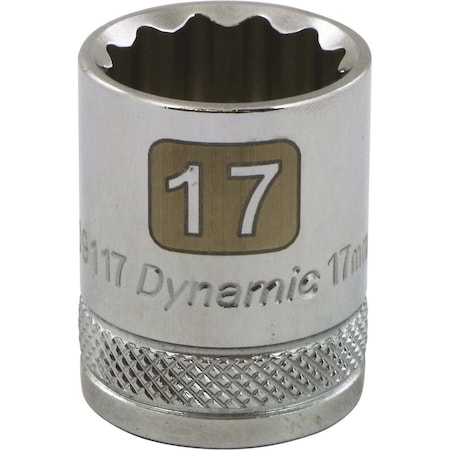 Dynamic 3/8" Drive, 17mm Metric Socket, 12 Points D009117
